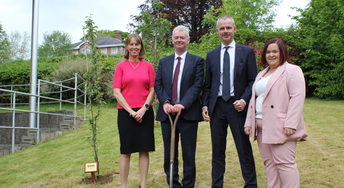 SERC staff plant trees at Ballynahinch Campus